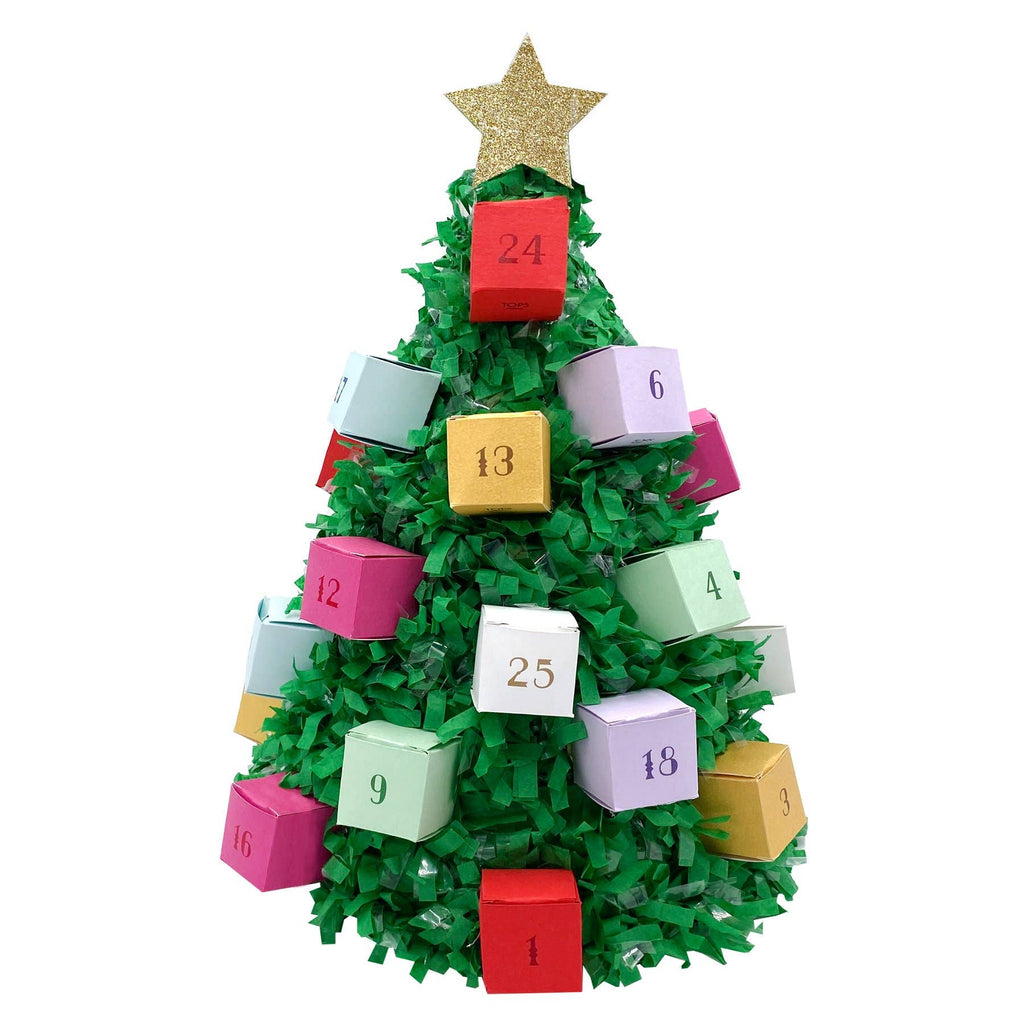 Merry Advent Calendar Christmas Tree Piñata