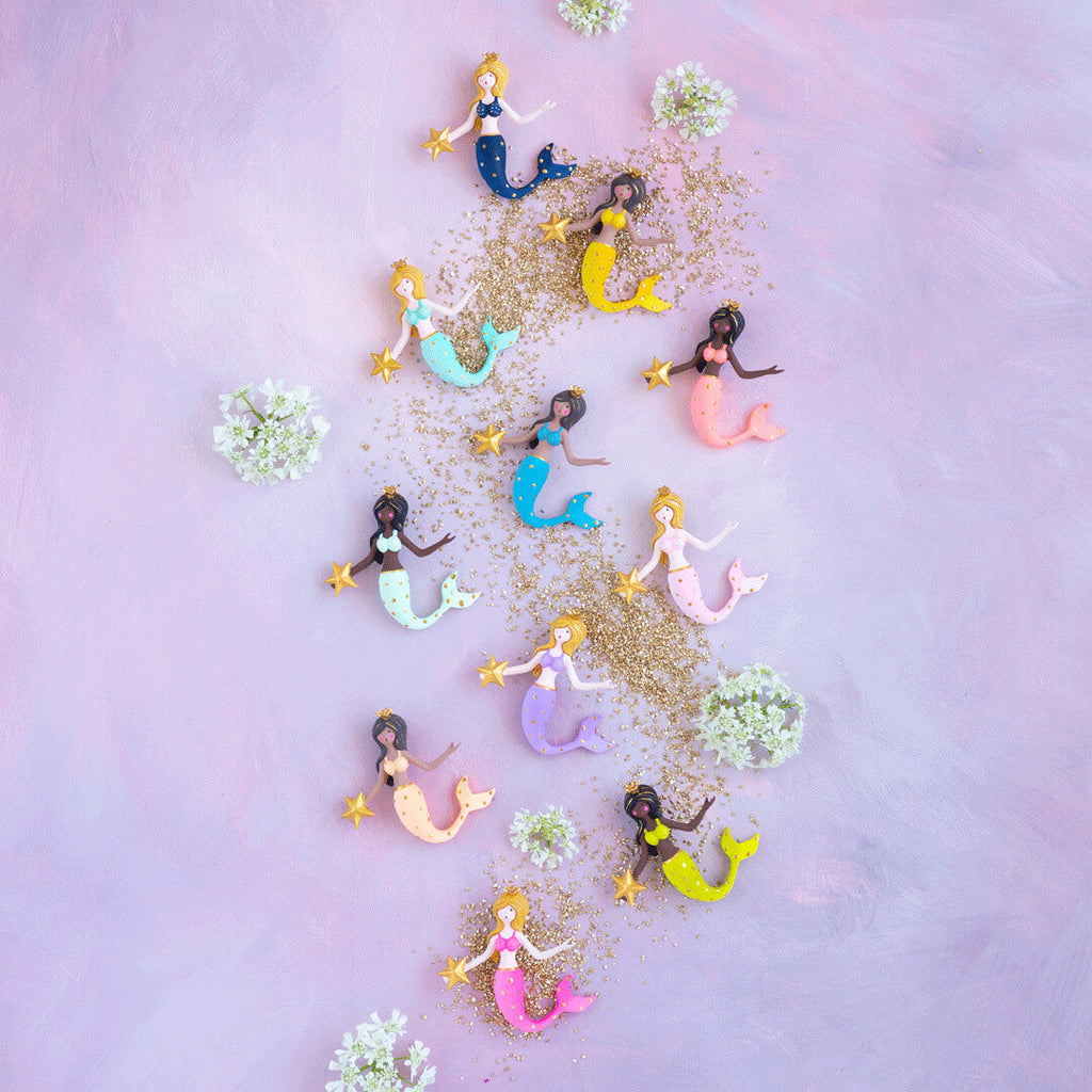 Glitterville Studios Colorful Mermaid Ornament 4.5"