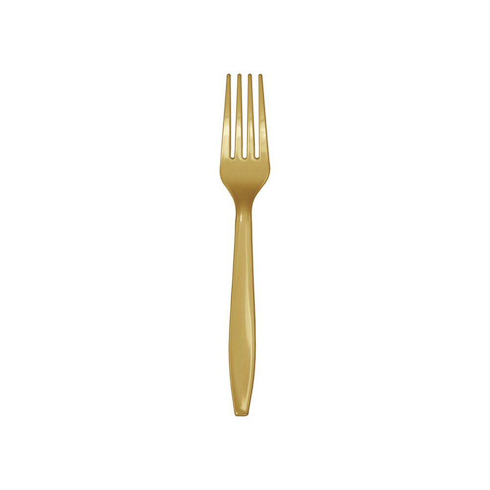 Gold Plastic Forks 24ct