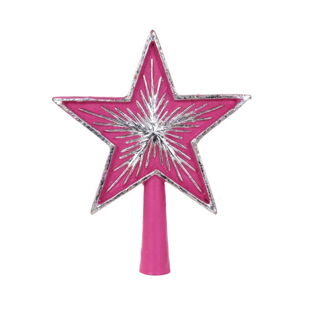 The Memory Company 10 Lighted Red and Pink Star MLB Cincinnati Reds Mosaic  Christmas Tree Topper