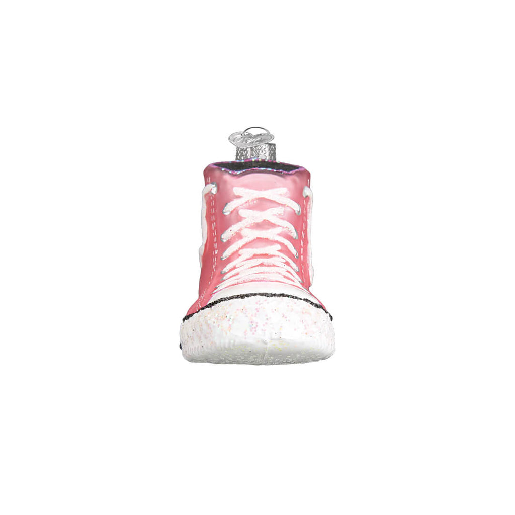 pink-converse-high-top-shoe-sneaker-ornament-old-world-christmas-second-front-view