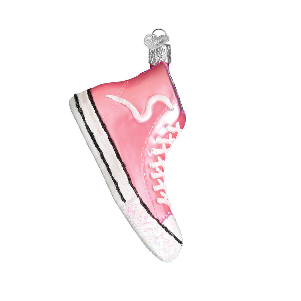 pink-converse-high-top-shoe-sneaker-ornament-old-world-christmas-side-view