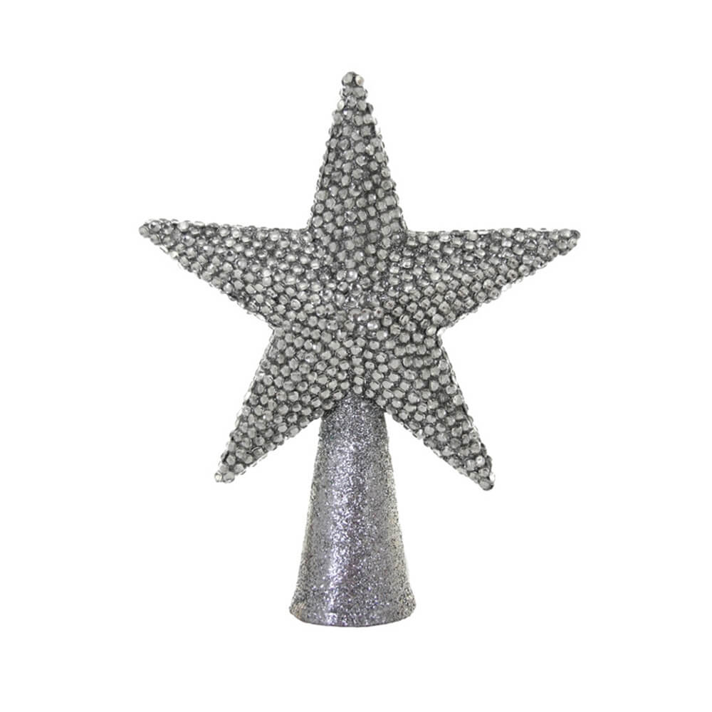 Silver Rhinestone Tree Topper 7.75