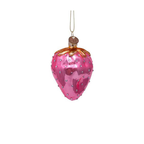 Pink Strawberry w/ Jewels Ornament