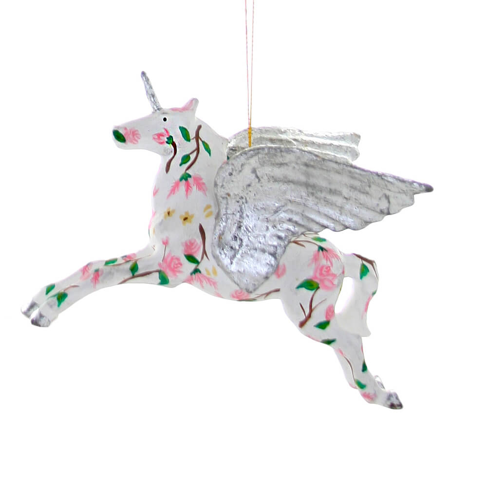 white-floral-pegasus-with-silver-foil-wings-ornament-cody-foster-christmas